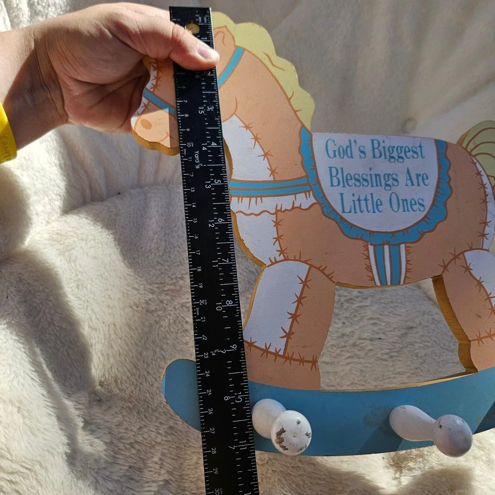 Vintage Rocking Horse Wall Decor God's Biggest Blessings Are Little Ones baby - Picture 7 of 10